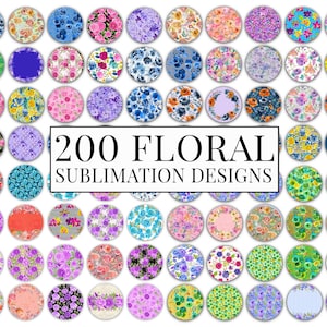 200+ Floral Car Coaster Bundle, Watercolor Flowers Design, Air Freshener, Keyring Round Sublimation Designs, Car Coaster Template PNG