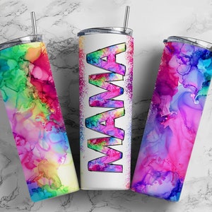 Alcohol Ink  Mama Seamless 20oz Sublimation Tumbler, Mothers Day Straight Tumbler, Mama Tumbler, Seamless Tumbler, Mom Tumbler Wrap PNG