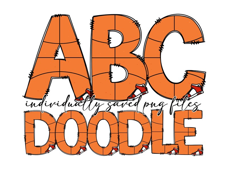 Basketball Alphabet Letters PNG Bundle Basketball Sports Etsy
