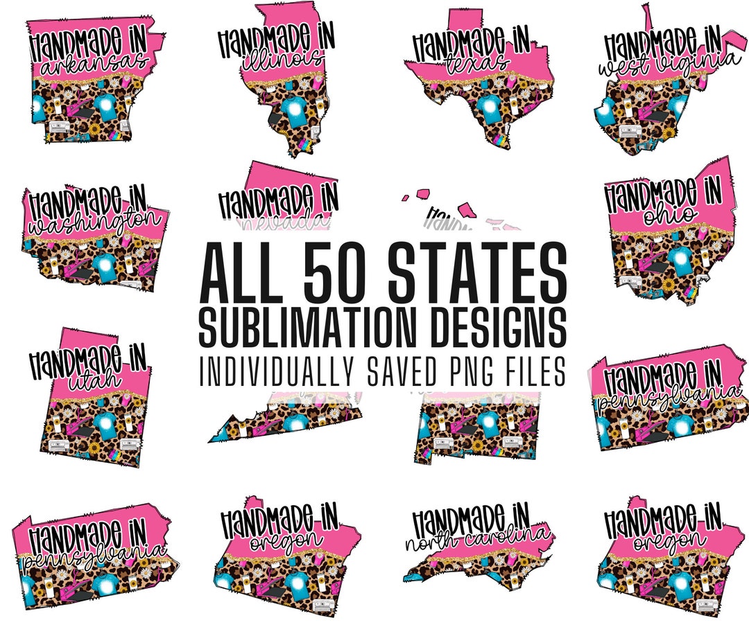 Handmade in States Sublimation Designs - All States Handmade Business ...