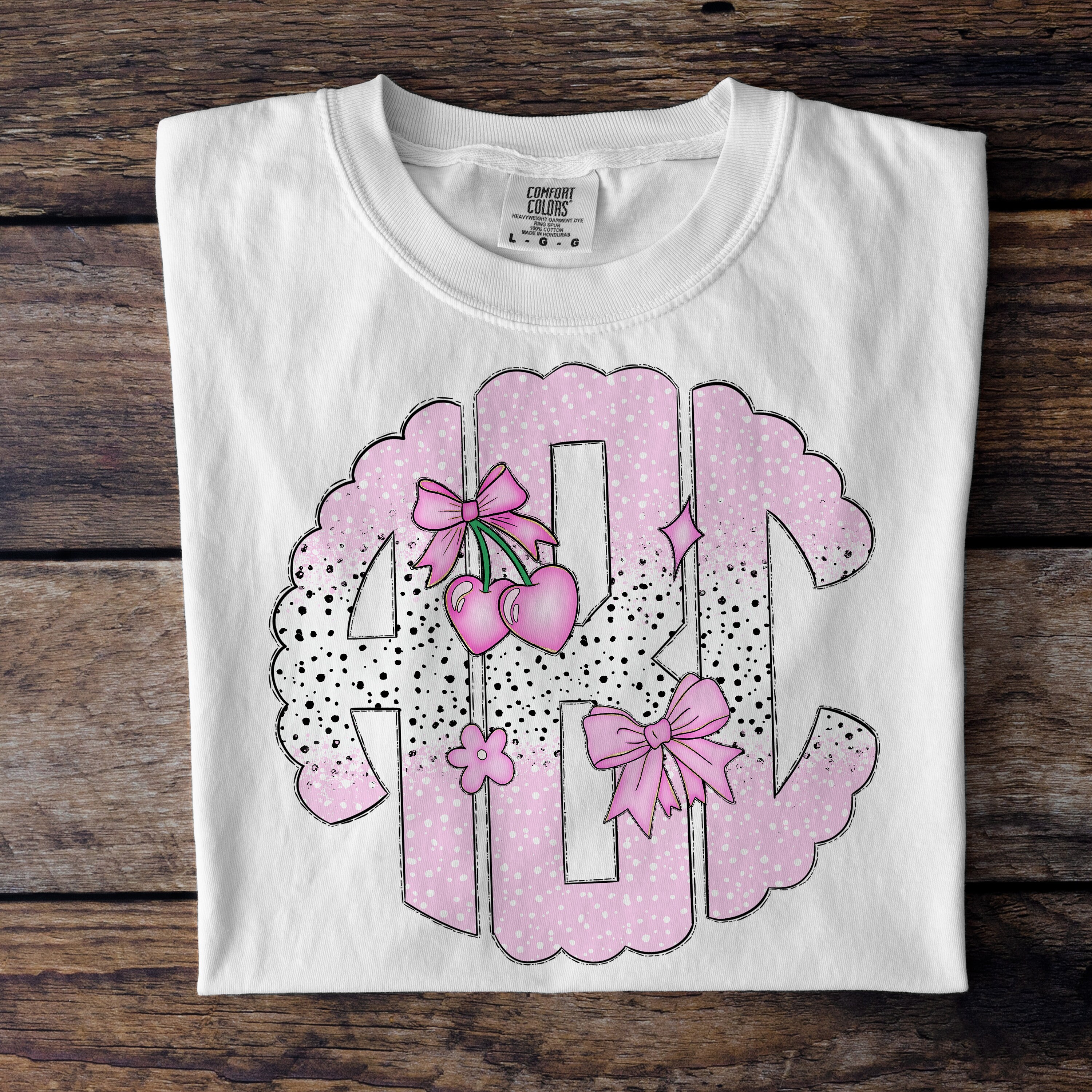 Pink Bow Monogram PNG, Retro Digital Download, Pink Speckle Doodle ...