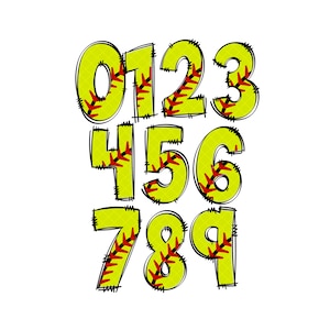 Softball Alphabet Letters PNG Bundle, Soft Ball Sports Doodle Letters ...