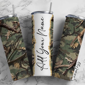 Camouflage Pattern Add Your Own Name, 20oz Sublimation Tumbler Designs, Skinny Tumbler Wraps Template - 80 PATTERN