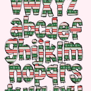 Ugly Christmas Sweater 2 Mega Doodle Letter Bundle, Alphabet Set, Clip ...