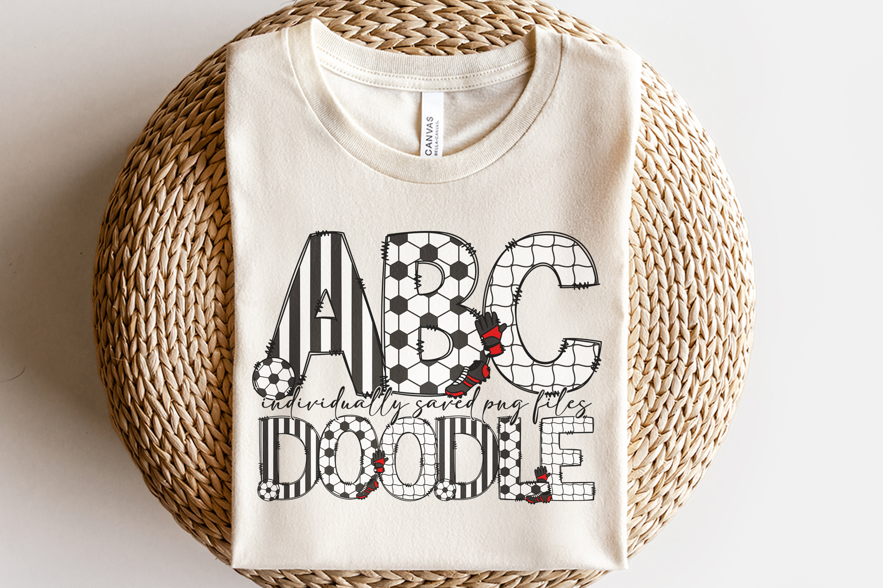 Soccer Alphabet Letters PNG Bundle, Soccer Ball Sports Lover Hand Drawn ...
