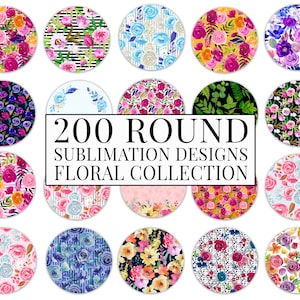 200+ Floral Car Coaster Bundle, Watercolor Flowers Design, Car Cup Holder, Car Freshener Round Sublimation Designs, Car Coaster Template PNG