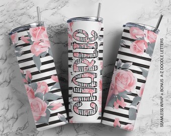 Graftonフェアリー・アルファベットシンブル　7つ　スカラップ辺 ティール タンブラー ラップとマッチする落書き文字アルファベット PNG