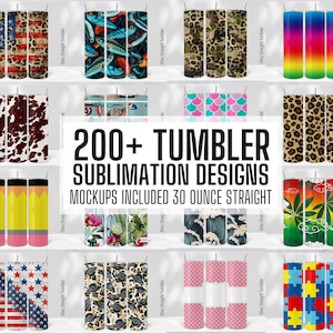 250+ Tumbler Wraps for 30 oz Sublimation Tumbler Bundle for Women, Floral Tumbler Cowhide Leopard Glitter Mothers Day PNG Mega BUNDLE