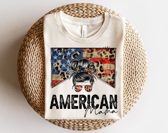 USA American Mama Sublimation Design, Country Mama, Western Sublimation Designs, Instant Download, Mom Bun, Messy Bun PNG, MOCKUPS included!