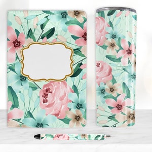 Floral Sublimation Bundle, Journal Template, 20oz Sublimation Tumbler Design, Flowers Pen Wrap Water Slide Epoxy Waterslide Pen Wrap PNG