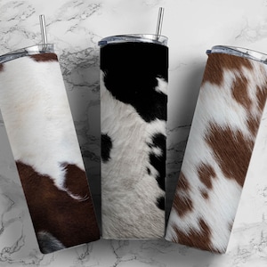 Cowhide 20oz Tumbler Design Bundle, Cow Print Country Sublimation Tumbler Design, Skinny Straight Tumbler, Cow Lover, Digital Download PNG