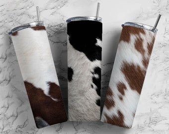 Cowhide 20oz Tumbler Design Bundle, Cow Print Country Sublimation Tumbler Design, Skinny Straight Tumbler, Cow Lover, Digital Download PNG