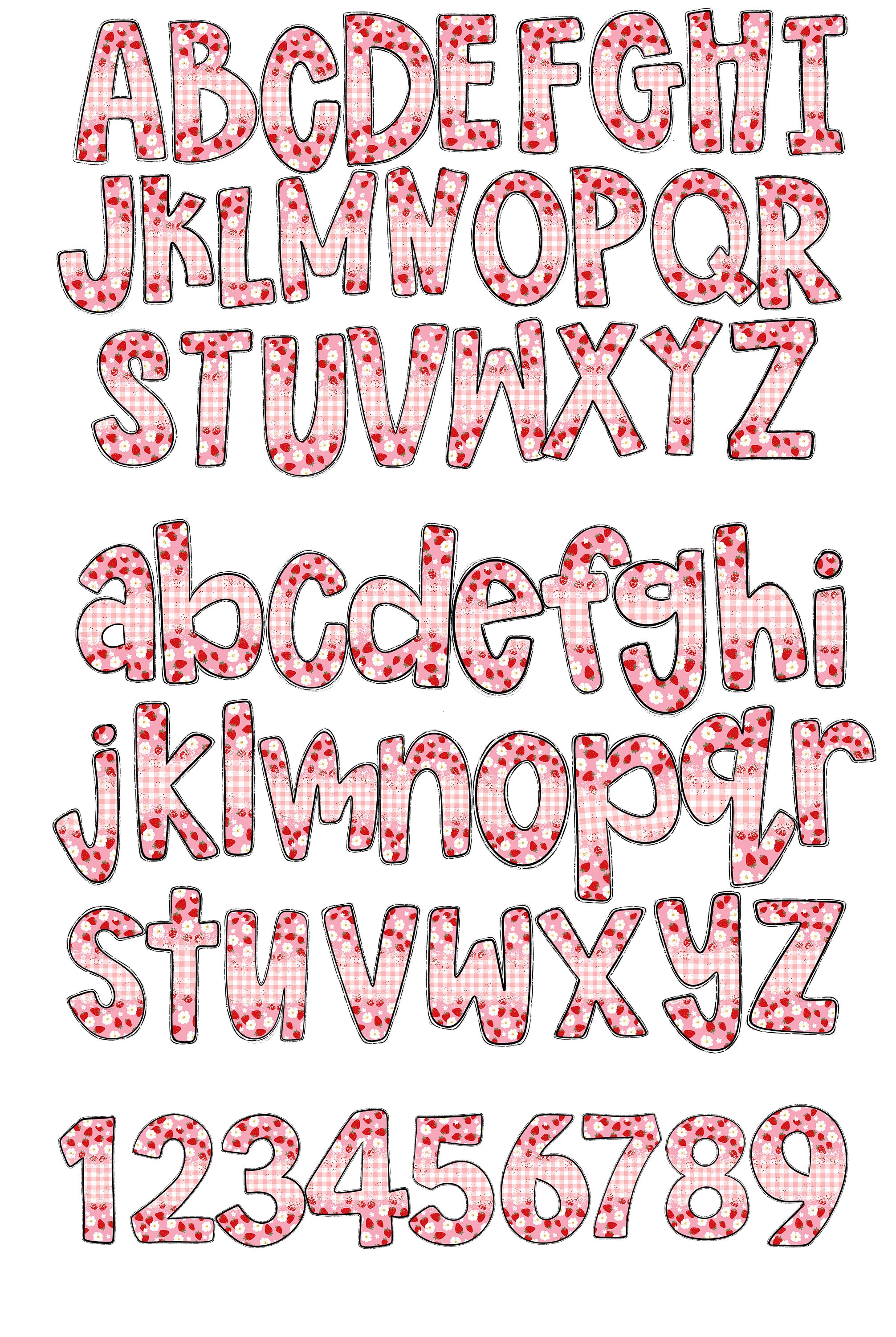 Letter R Strawberry Strawberry Patch Doodle Alphabet Letters Sublimation Clipart PNG ...