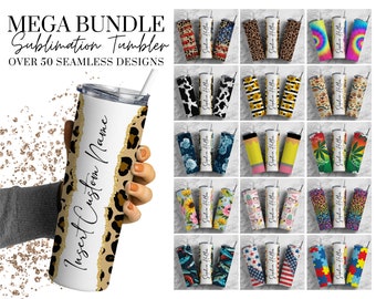 50+ Nahtlos fügen Sie Ihr eigenes Text-Bundle, 20 Unzen Sublimationsbecher-Design-Bundle, Skinny Straight Tumbler, Google Drive, Mega Bundle PNG