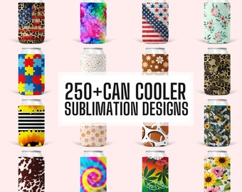 250+ Fabric Can Cooler Sublimation Designs Bundle, Beer Cozies, Can Cosies, Stubby Holders, Can Cooler Template, Mega Bundle Can Cooler PNG