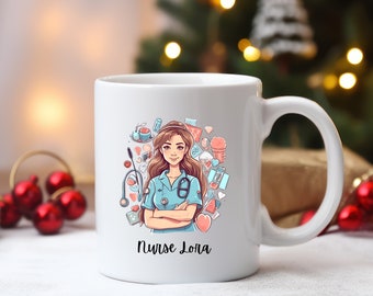 Personalized Nurse Mug, Christmas Gifts for Nurse