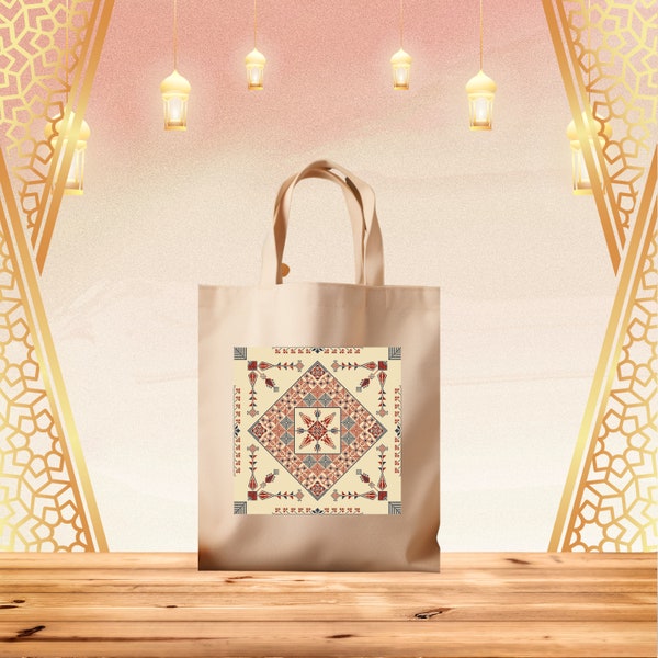 Palestine Pattern, Canvas Tote Bags, Gifts for Ramadan