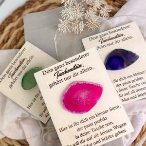 Mutmacher Karte, Glücksstein, Glück, Kleinigkeit, Mitbringsel, Taschenstein, Edelstein, Naturstein Geschenk, Mut Kraft Stärke, Aufmunterung
