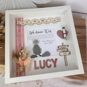 Personalisiertes Geschenk Jugendweihe, Bilderrahmen mit Spruch, Handgemachter Rahmen Jugendweihe mit Botschaft, Geschenkidee Geldgeschenk