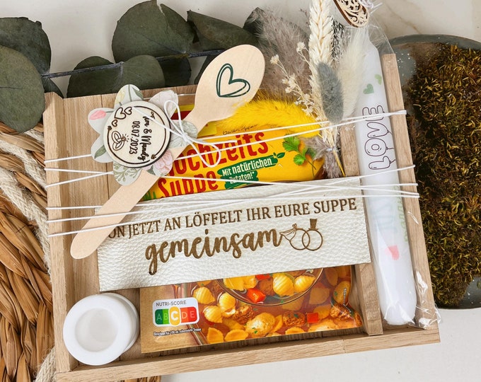 Hochzeitsgeschenk, ab jetzt müsst ihr die Suppe zusammen auslöffeln