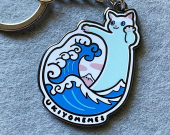 Longcat enamel keychain