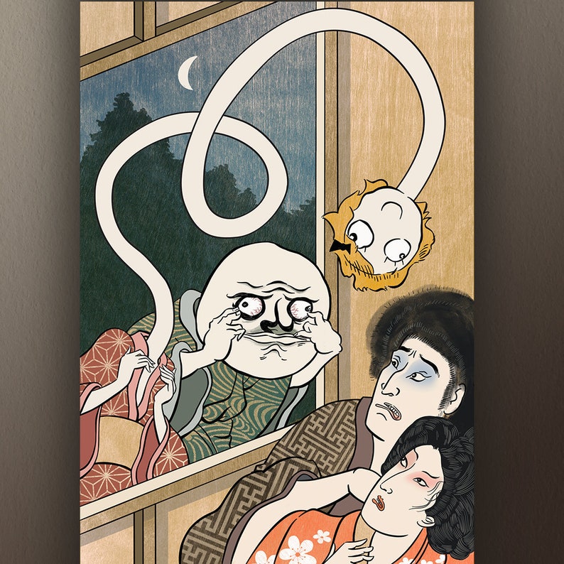 Rage Face Yokai  Ukiyo-e style meme fine art print  Official image 1