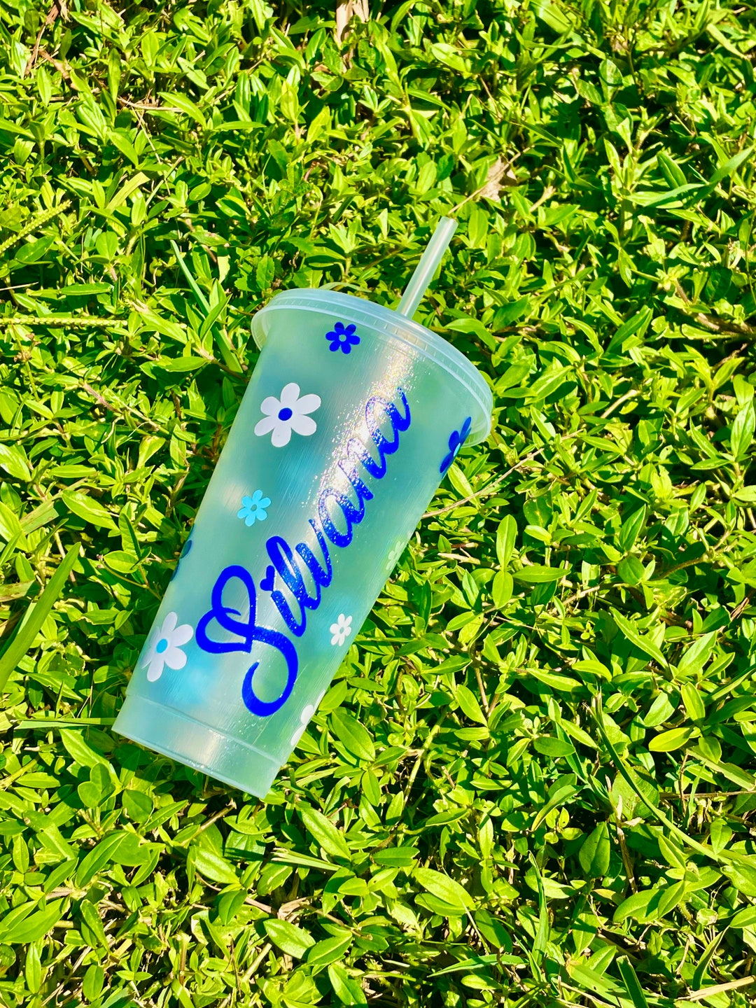 Coffee Cup / Tumbler / Custom Name/ 24 Oz / One Font /royal Blue/ Baby