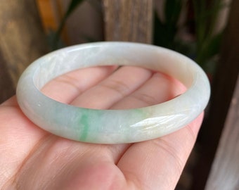 53.6 mm Grüner Jadeit Armreif: Natürliche Klasse A Jade