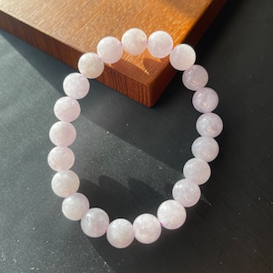 Lavender Jade Beaded Bracelet,  Purple Jadeite Jade Bracelet, Natural Grade A Burmese Jadeite Jade, Minimalist Bracelet (紫翡翠手串）