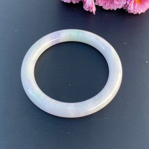 57.3mm Lavender Jadeite Bangle: Grade A Burmese Jade