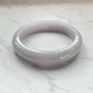 56.5mm Lavender Jade Bangle: Natural Burmese Jadeite