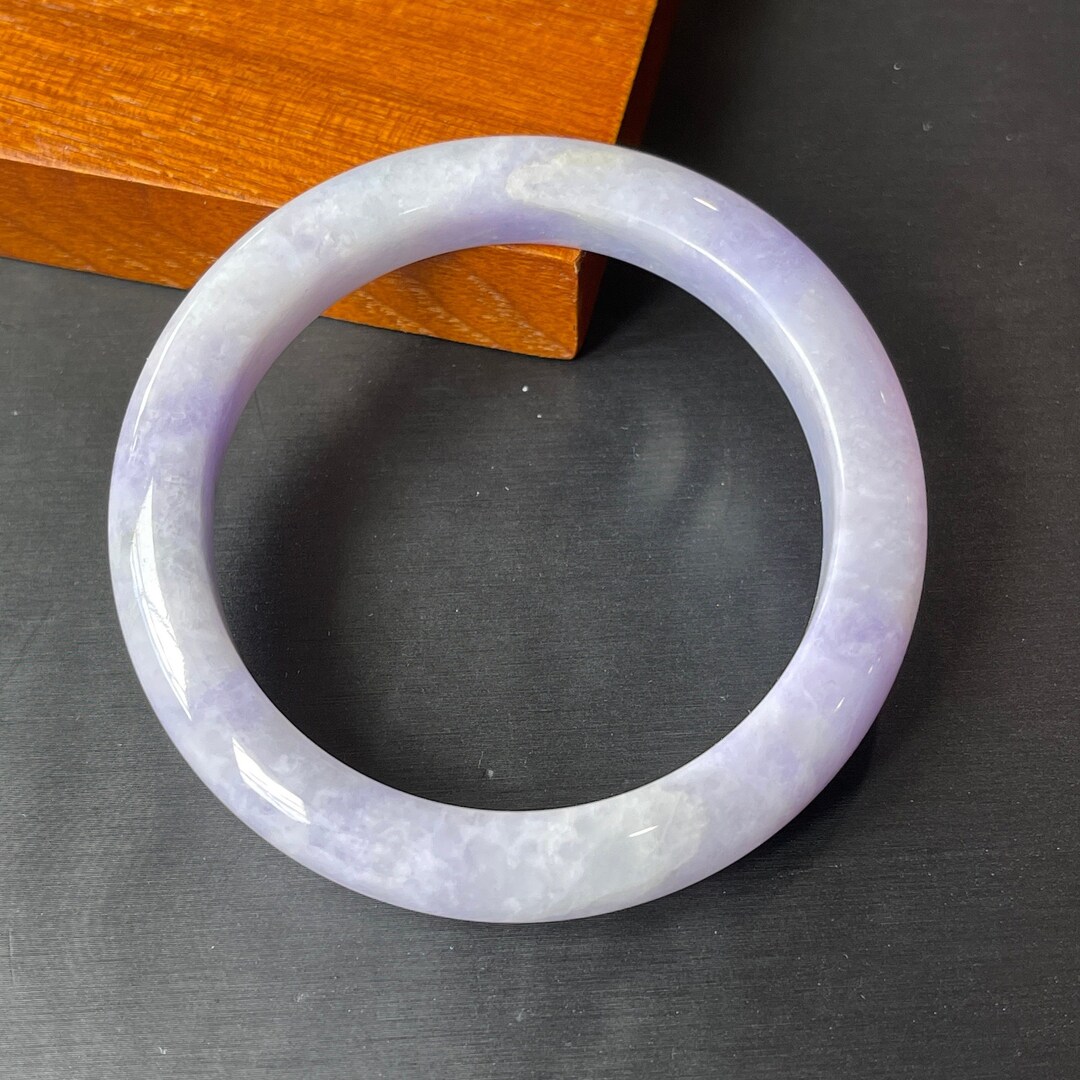 Lavender Jade Bangle, Purple Jade Bangle, Natural Grade A Burmese