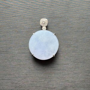 Lavender Jade Pendant: 18k White Gold, Burmese Jadeite & Diamonds