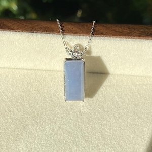 Lavender Jade Necklace: Burmese Jadeite, 18K White Gold Chain