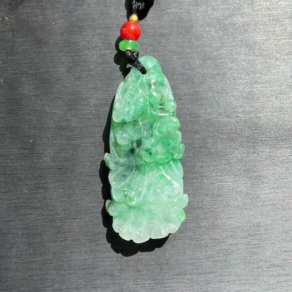 Natural Burmese Green Jadeite Cabbage Pendant