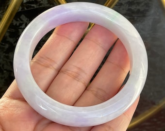 55.8 mm Lavendel Jadeit Armreif: Burmesische Jade Klasse A
