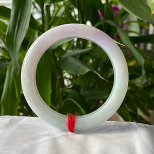 Lavender Jadeite Bangle: Natural Burmese Grade A Jade (54.7mm)