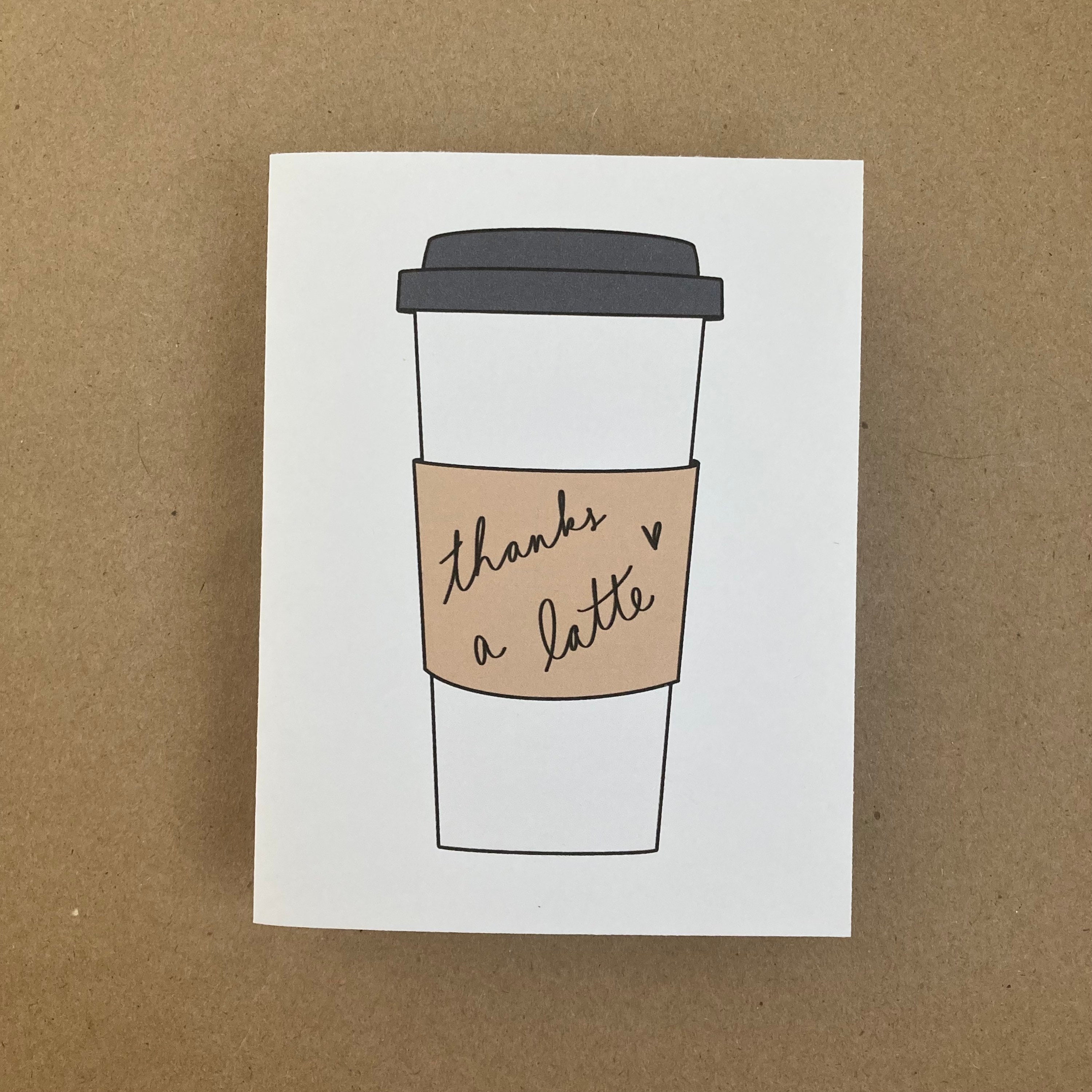 Thanks a Latte - Thank You Card - Coffee Cup - Etsy
