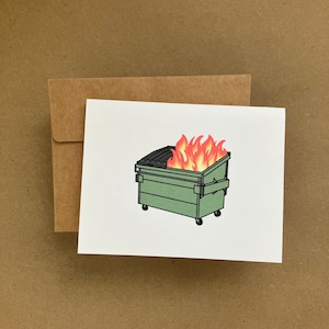 Incendie de benne à ordures - Carte de voeux