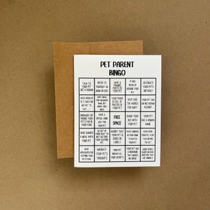 BINGO pour parent d'animal de compagnie - Carte de voeux