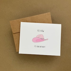 C'est ton anniversaire ! - Carte d'anniversaire - Chapeau de cowboy rose
