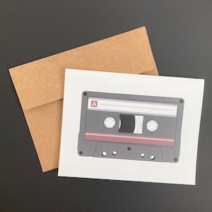 Cassette Tape Blank Card - Greeting Card - Mix tape - Millennial Nostalgia
