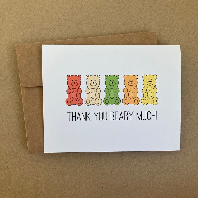 Thank You Beary Much Thank You Card Gummy Bears Thank You Very Much image 1