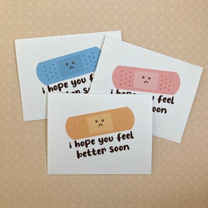 I Hope You Feel Better Soon - Carte Guérir - Beige - Rose - Bleu