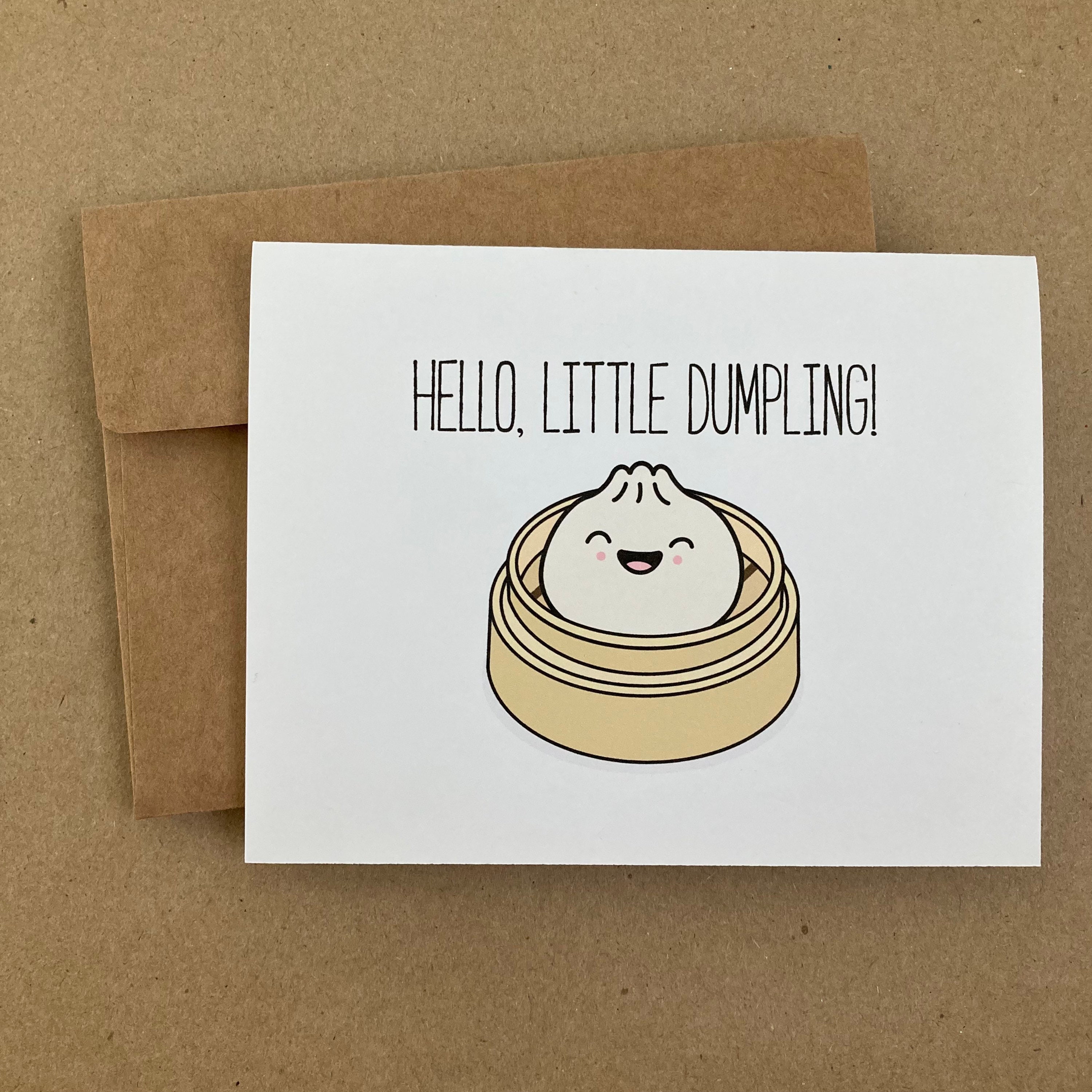 ALY LOU Biglietto Di Auguri Per Nascituro - 'Congratulations On Your Little Dumpling' Con Busta, In Inglese - 5