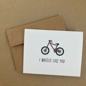 I Wheelie Like You - Carte de voeux - Vélo rouge