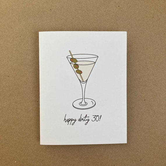 Happy Dirty 30! - Birthday Card - Martini - Etsy 日本