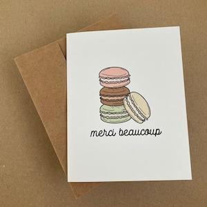 Merci Beaucoup - Thank You Card - French Macarons