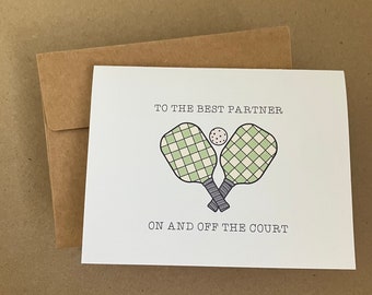 To The Best Partner On And Off The Court - Greeting Card - Pickleball