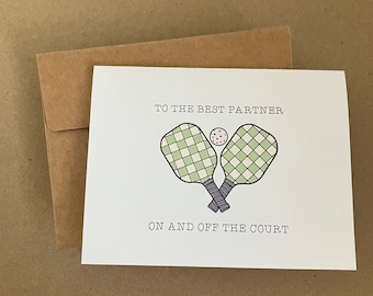 To The Best Partner On And Off The Court - Greeting Card - Pickleball